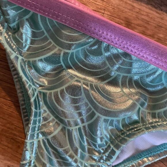 Wonder Nation Mermaid 3 Piece Swim Suit Bikini W Skirt Size 18 Months - Picture 4 of 11